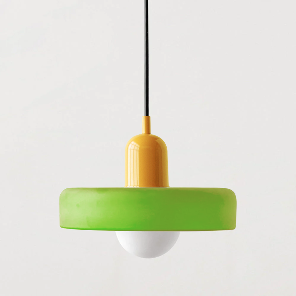 Liora Bauhaus Farvet Glas Pendelampe med Justerbar Højde | Petprovac