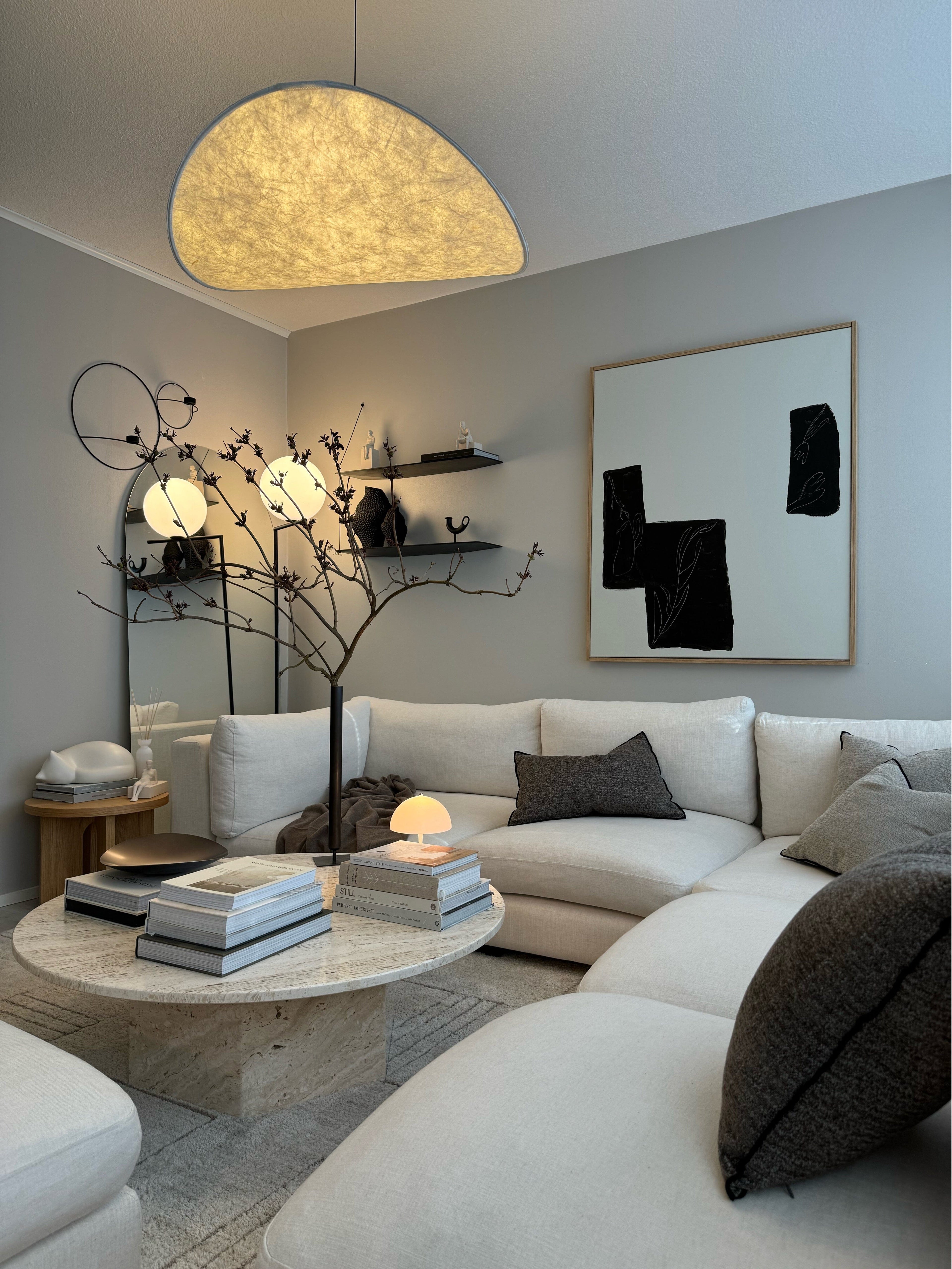 Nordic Glow Lyra Premium LED Krystal Lysekrone Med Silke Blade