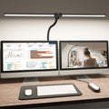 Shinetech Led Skrivebordslampe Til Hjemmekontor, 4000k Neutral Hvid Dobbelt Hoved Arkitekt Opgave Lamper Med Klemme, Dæmpbar Justerbar Fl