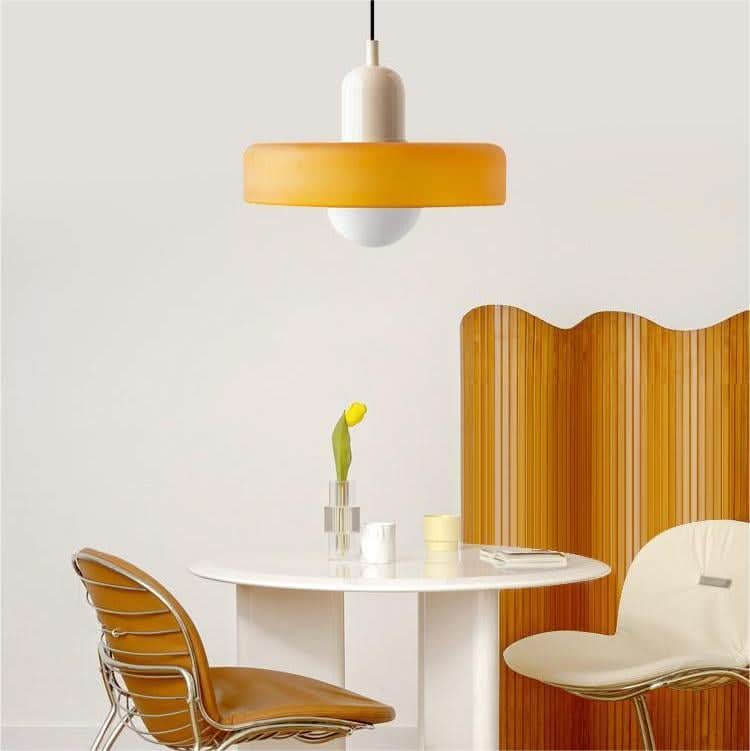 Bauhaus Pendellampe i Farget Glas med Justerbart Ophæng