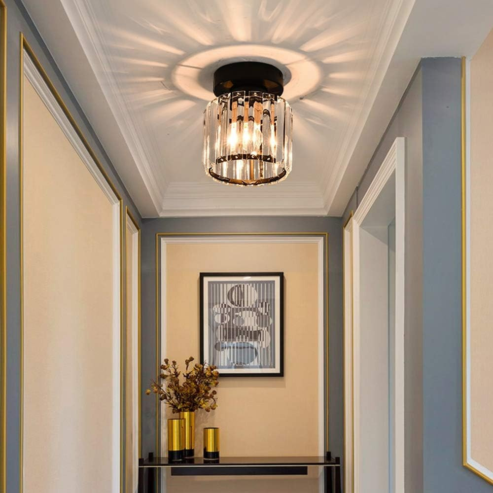Krystalglas Loftlampe – Messingbeslag & Kompakt Design
