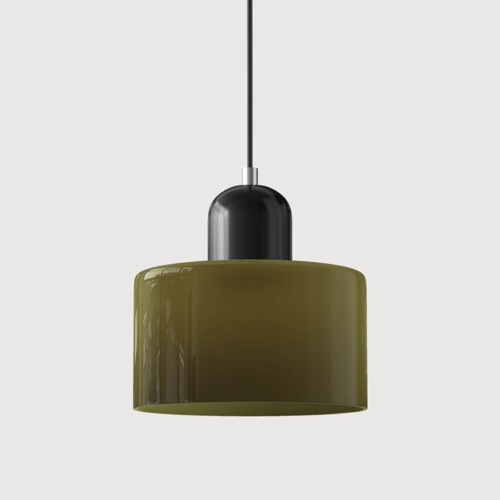 Retro Pendellampe med Glas Skærm og Justerbar Ledning for en Varm Atmosfære