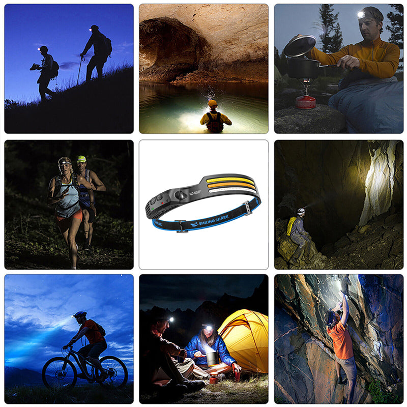 LED USB Genopladelig Kraftig Hovedlygte