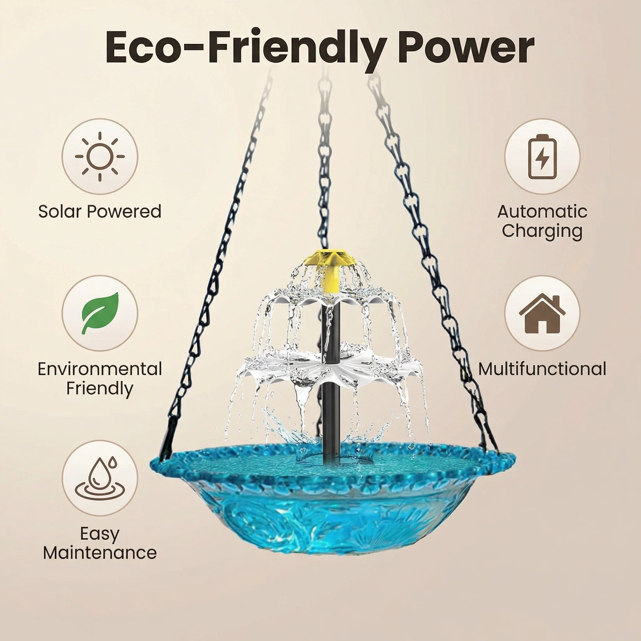SolarCascade™ – Solcelledrevet Vandfaldbrønd