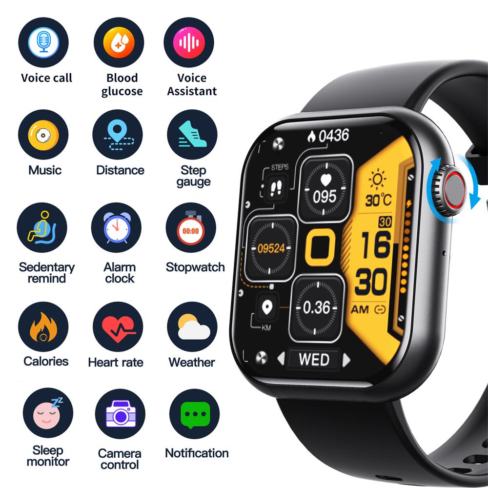 Blodglukose Blodtryk Blodilt Søvnmåler Vandtæt Smartwatch