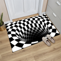 3D Optisk Illusions Dørmåtte med Geometrisk Skakbrætmønster til Entré
