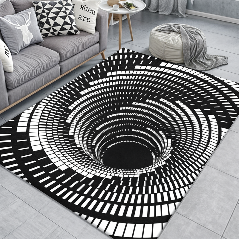 3D Optisk Illusions Dørmåtte med Geometrisk Skakbrætmønster til Entré