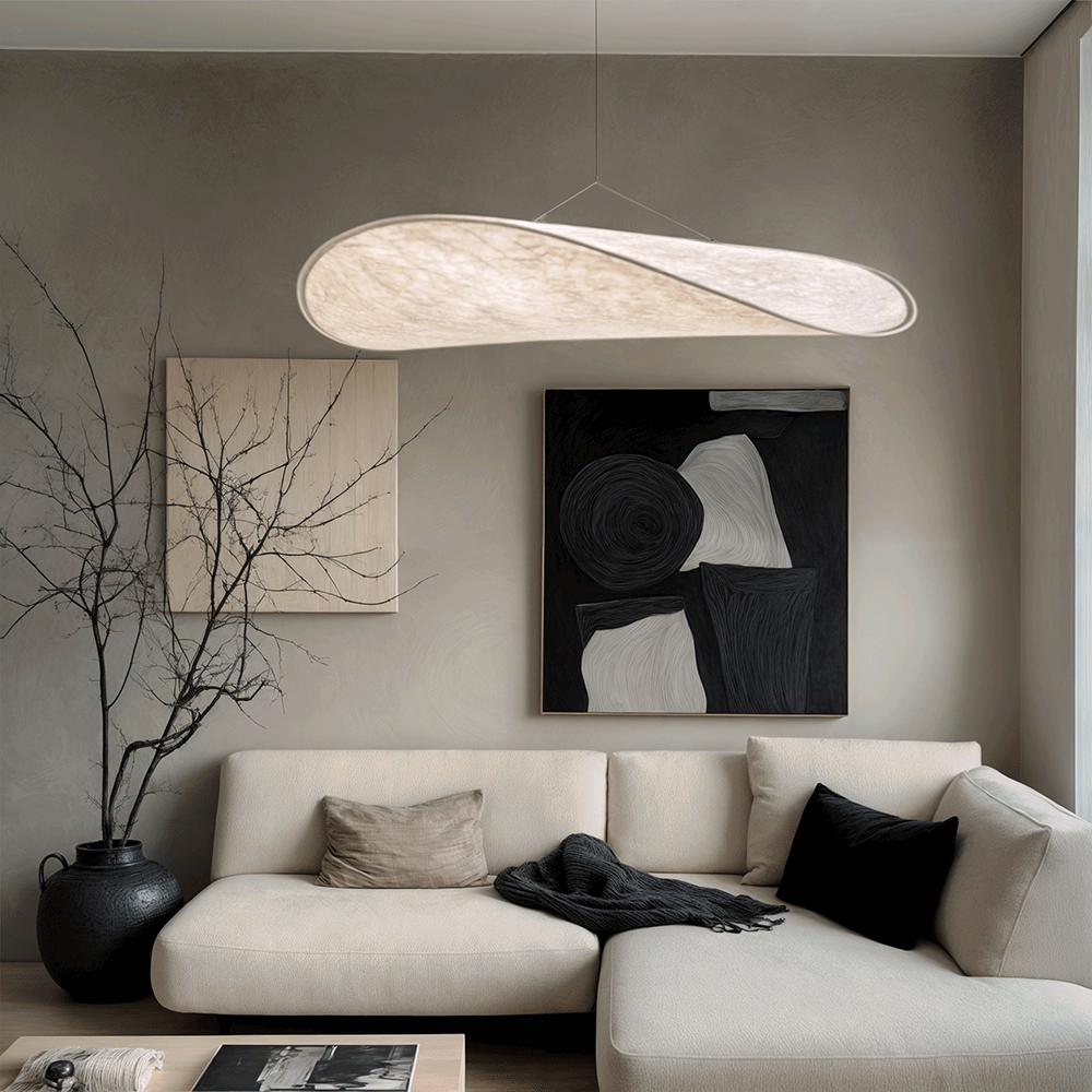 Nordic Glow Lyra Premium LED Krystal Lysekrone Med Silke Blade