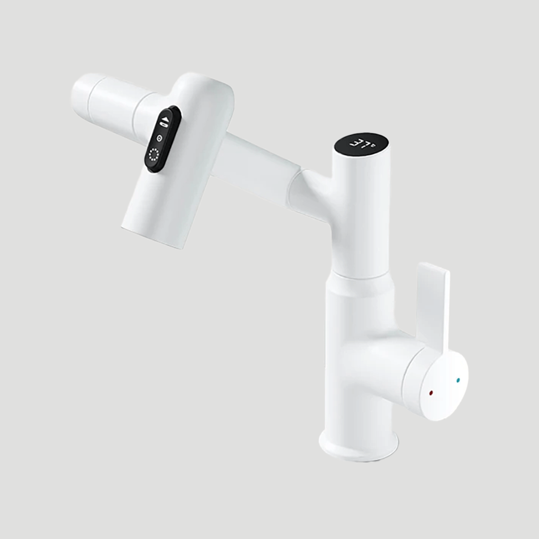 Svingbar Køkkenarmatur med LED Temperaturdisplay og 360-Grad Spout – Moderne Komfort til Køkkenet