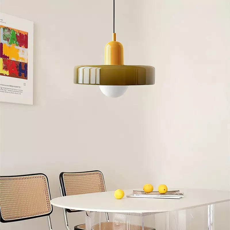 Bauhaus Aurelo Farvet Glas Pendellampe Til Spisestuer