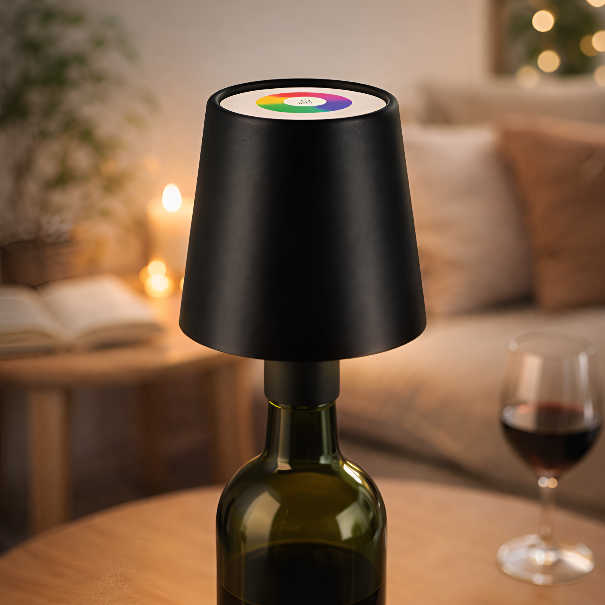 Astrid - Bærbar LED Bordlampe i Vinflaske med Touch og Genopladelig