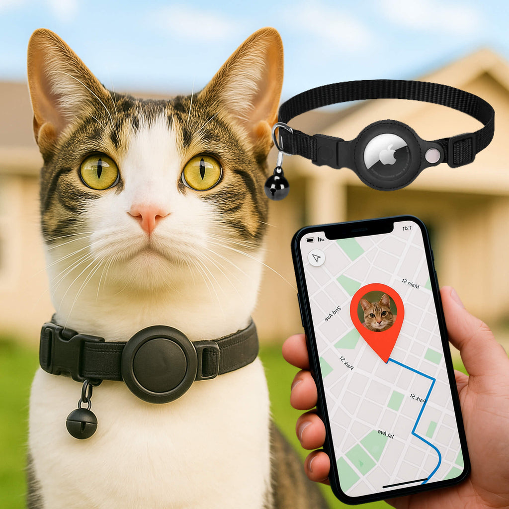 Kat GPS Sporingshalsbånd | Hurtigutløserlås, Reflekterende Design & Holdbar for Udendørs Sikkerhedseventyr
