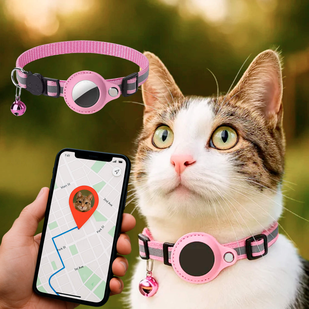Kat GPS Sporingshalsbånd | Hurtigutløserlås, Reflekterende Design & Holdbar for Udendørs Sikkerhedseventyr