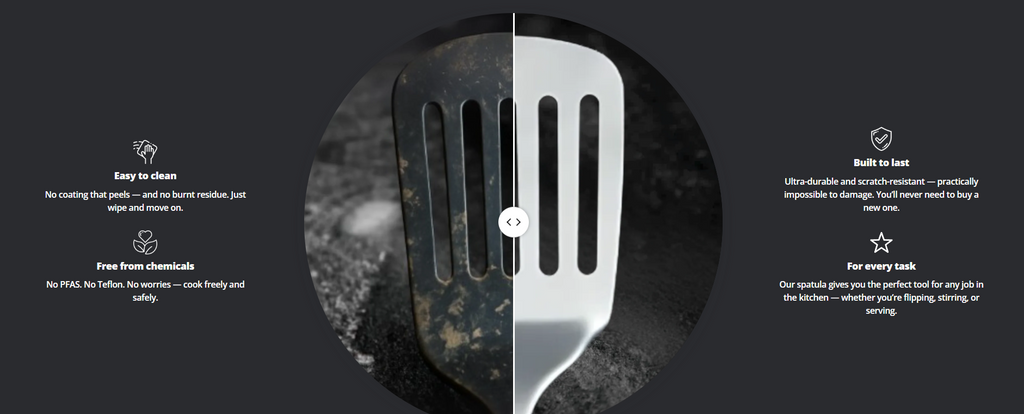 Titanium Fire-Delt Udstyrssæt Med Spatel, Suppeske, Slev, Kniv