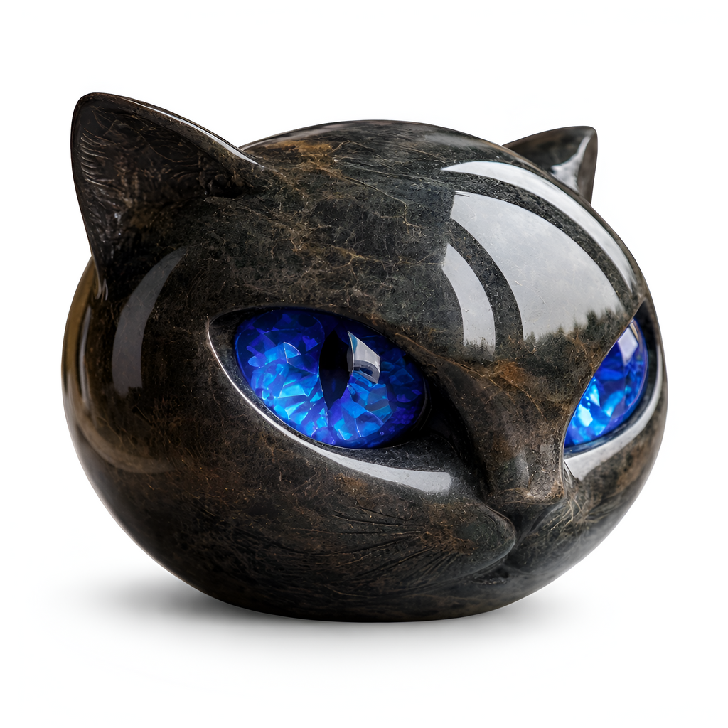 Edris - Sort Kat Figur i Resin Dekorativ Skulptur