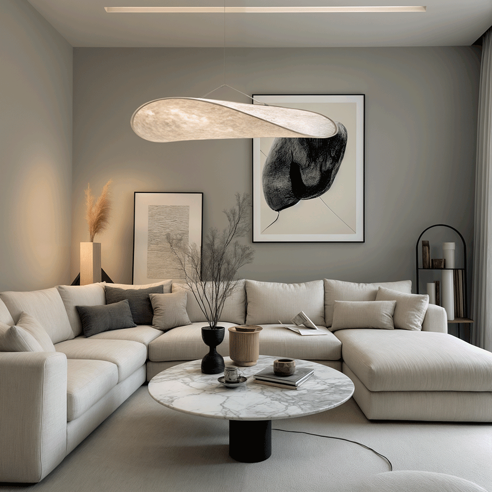 Nordic Glow Lyra Premium LED Krystal Lysekrone Med Silke Blade