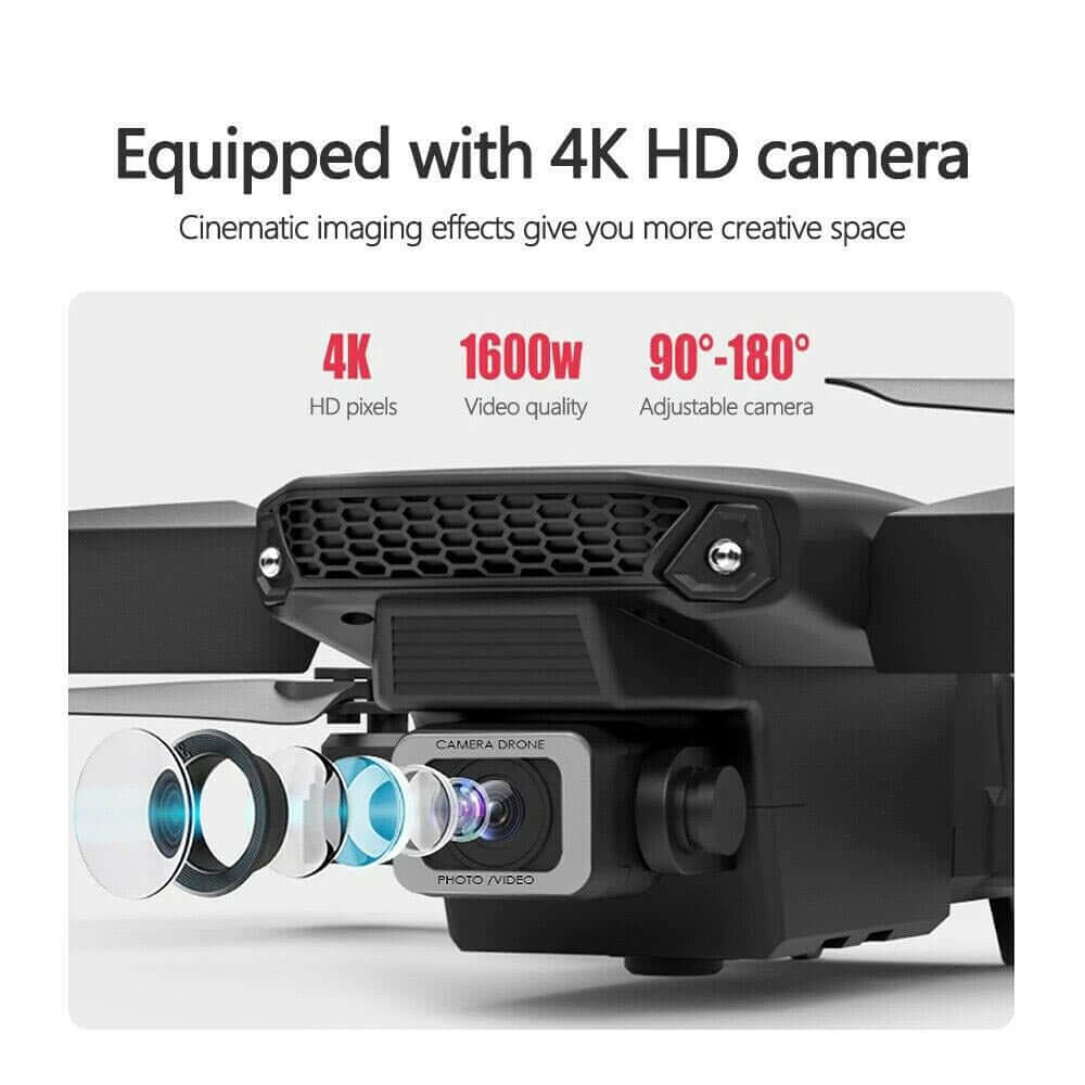 Med Kamera Sort 4K Professionelt HD Kamera WIFI FPV RC Quadcopter Sammenklappelig Helikopter