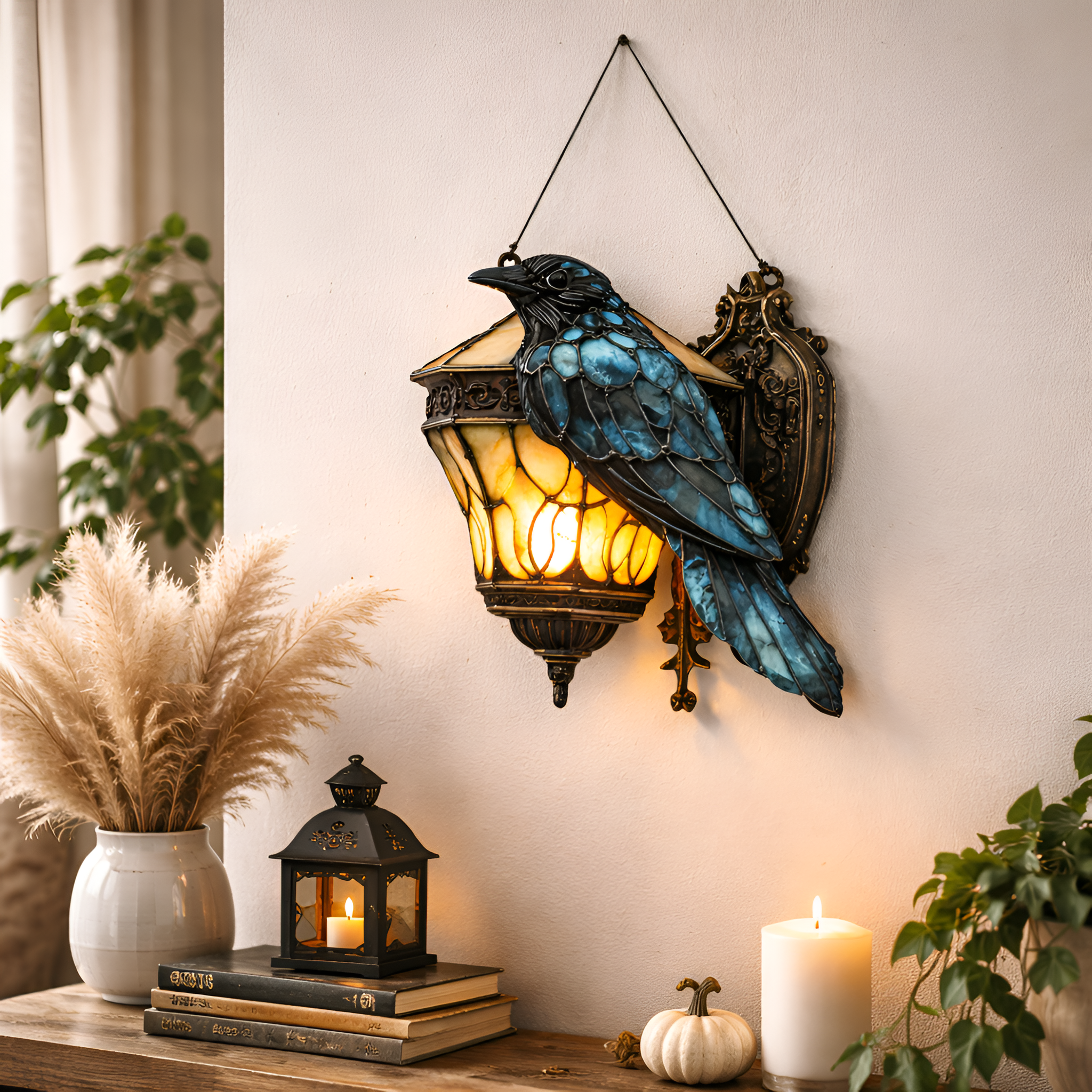 Xavian - Akryl Ravne & Lanterne Halloween Vinduesophæng