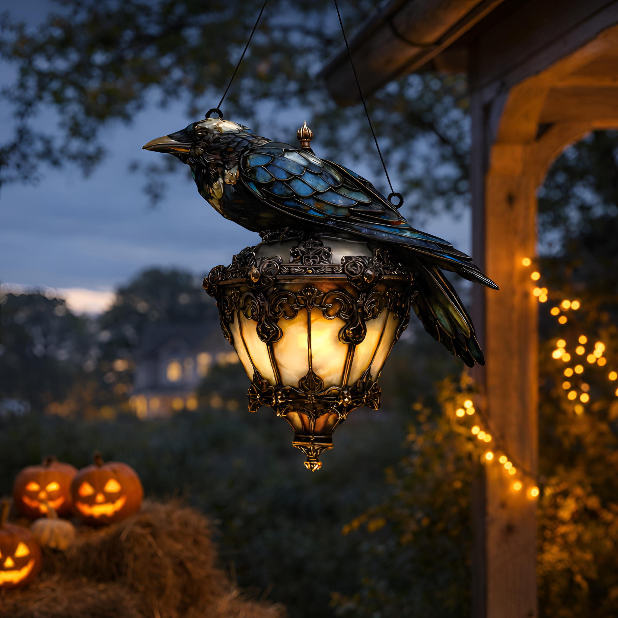 Xavian - Akryl Ravne & Lanterne Halloween Vinduesophæng