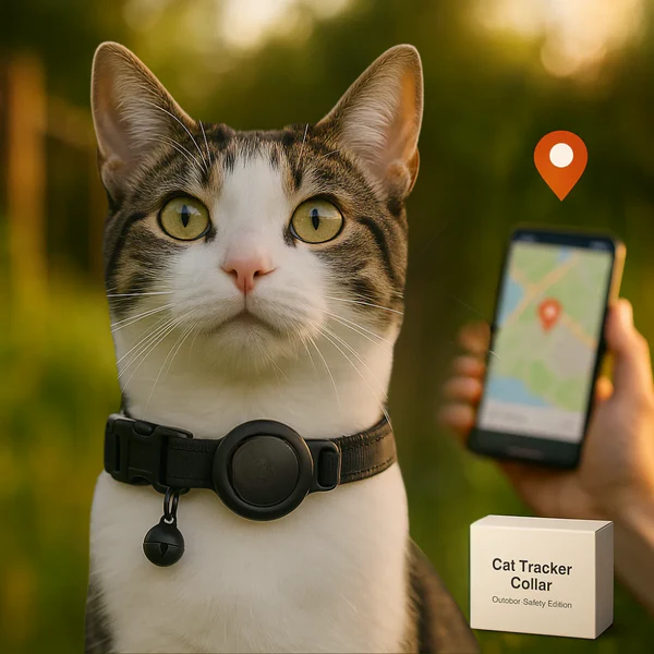 Kat GPS Sporingshalsbånd | Hurtigutløserlås, Reflekterende Design & Holdbar for Udendørs Sikkerhedseventyr