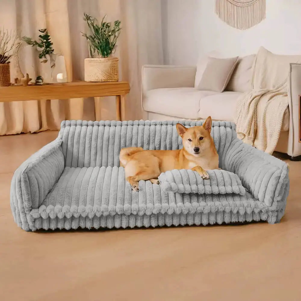 Ortopædisk Hundesofa med Fløjl – Behagelig Hvilebed for Hunde