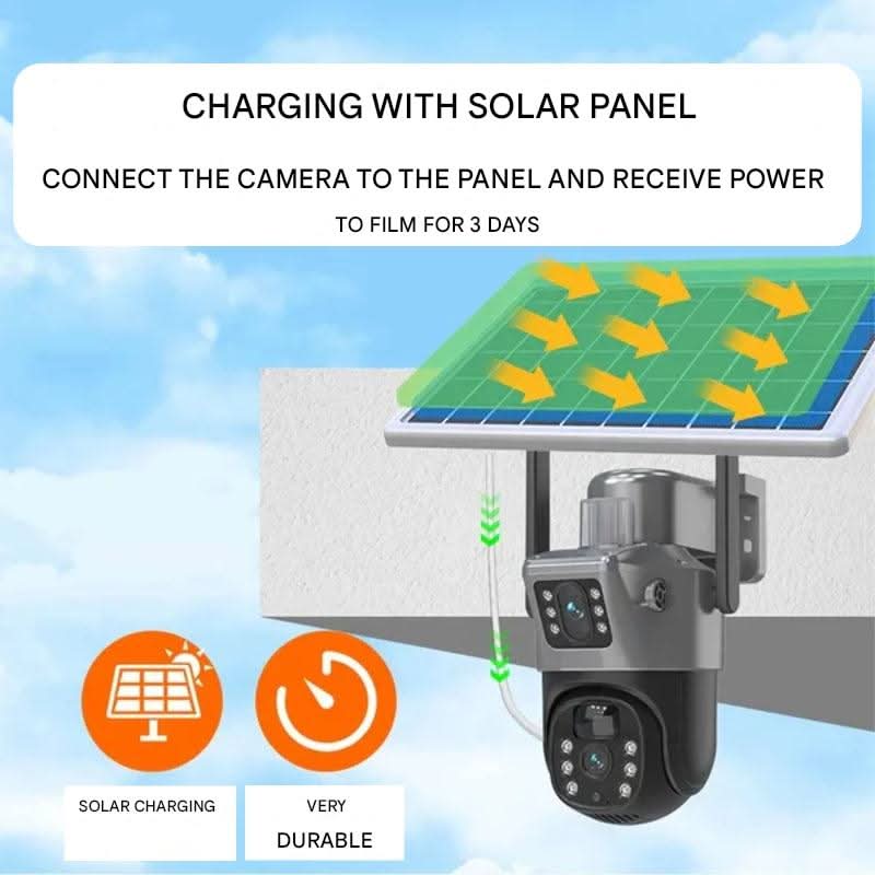 DualSchutz Solar 4K – Trådløst overvågningskamera med solpanel og 360° applikationskontrol