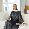 Opvarmet Fleece Tæppe Bærbart Til Ældre Med Sherpa