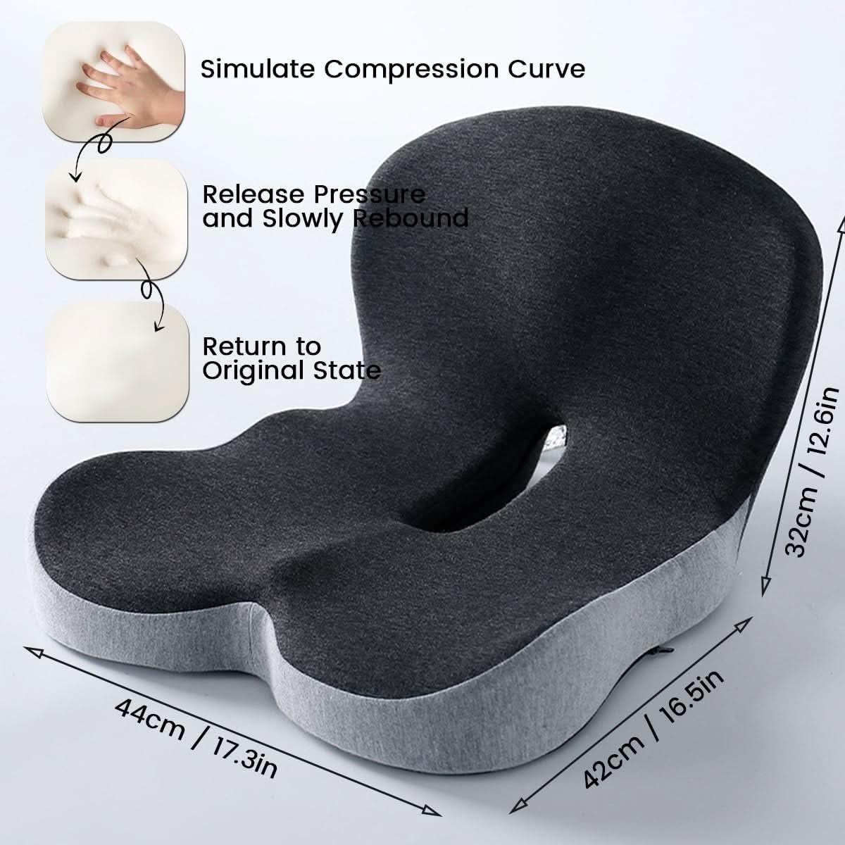 Ergonomisk Memory Skum Sædehynde til Kontor og Bil – Komfortabel Siddeoplevelse