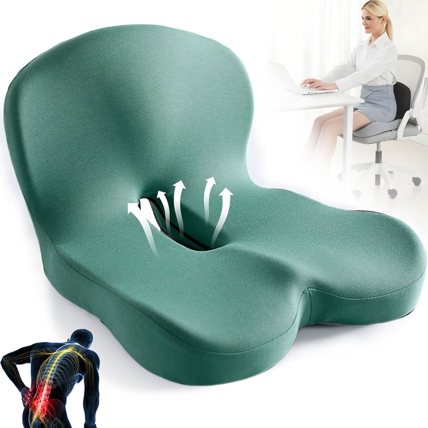 Ergonomisk Memory Skum Sædehynde til Kontor og Bil – Komfortabel Siddeoplevelse