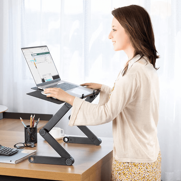 Flexstand 360 – Laptopstand – Ergonomisk og Højdejusterbar for Sund Holdning ved Arbejde