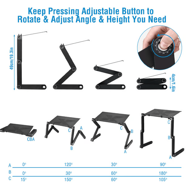 Flexstand 360 – Laptopstand – Ergonomisk og Højdejusterbar for Sund Holdning ved Arbejde