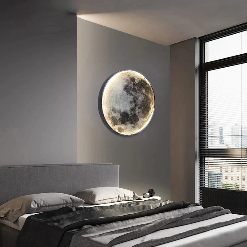 NovaLume Moon Glow LED Lampe med Dæmper til Blød Hyggelig Atmosfære i Soveværelset