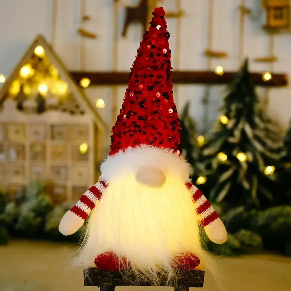 Jule nisse dekoration | LED natlys | Varm glød ferie ornament