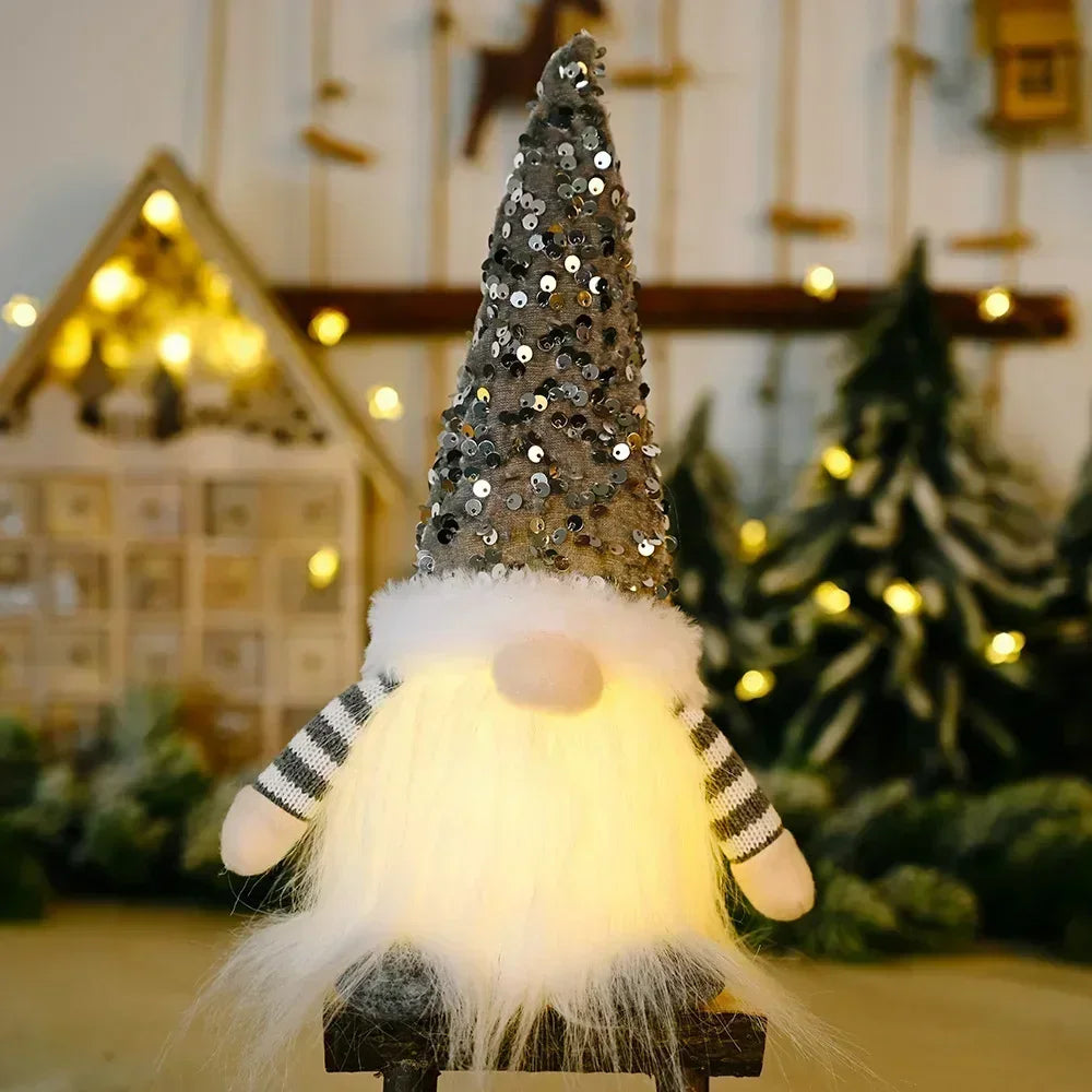 Jule nisse dekoration | LED natlys | Varm glød ferie ornament