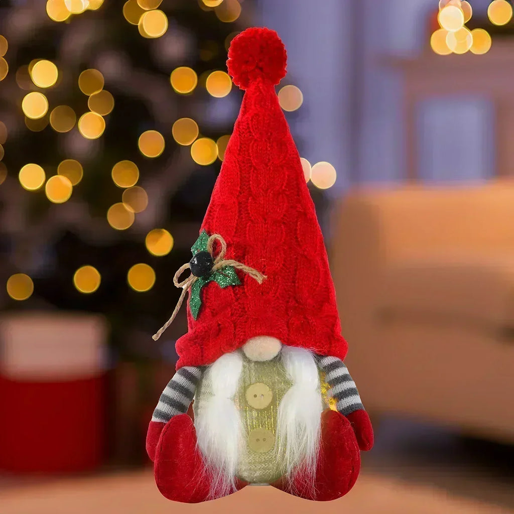 Jule nisse dekoration | LED natlys | Varm glød ferie ornament