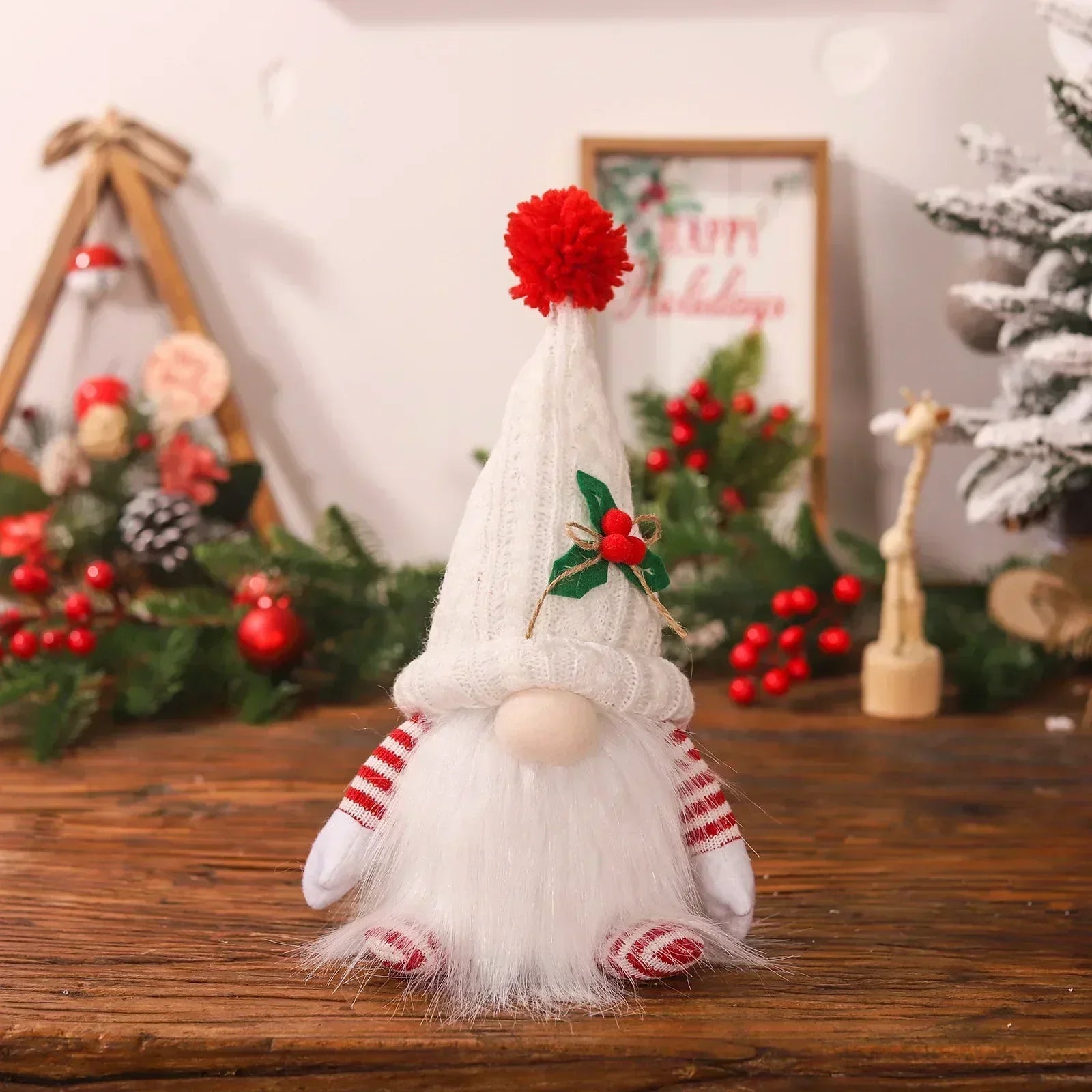 Jule nisse dekoration | LED natlys | Varm glød ferie ornament