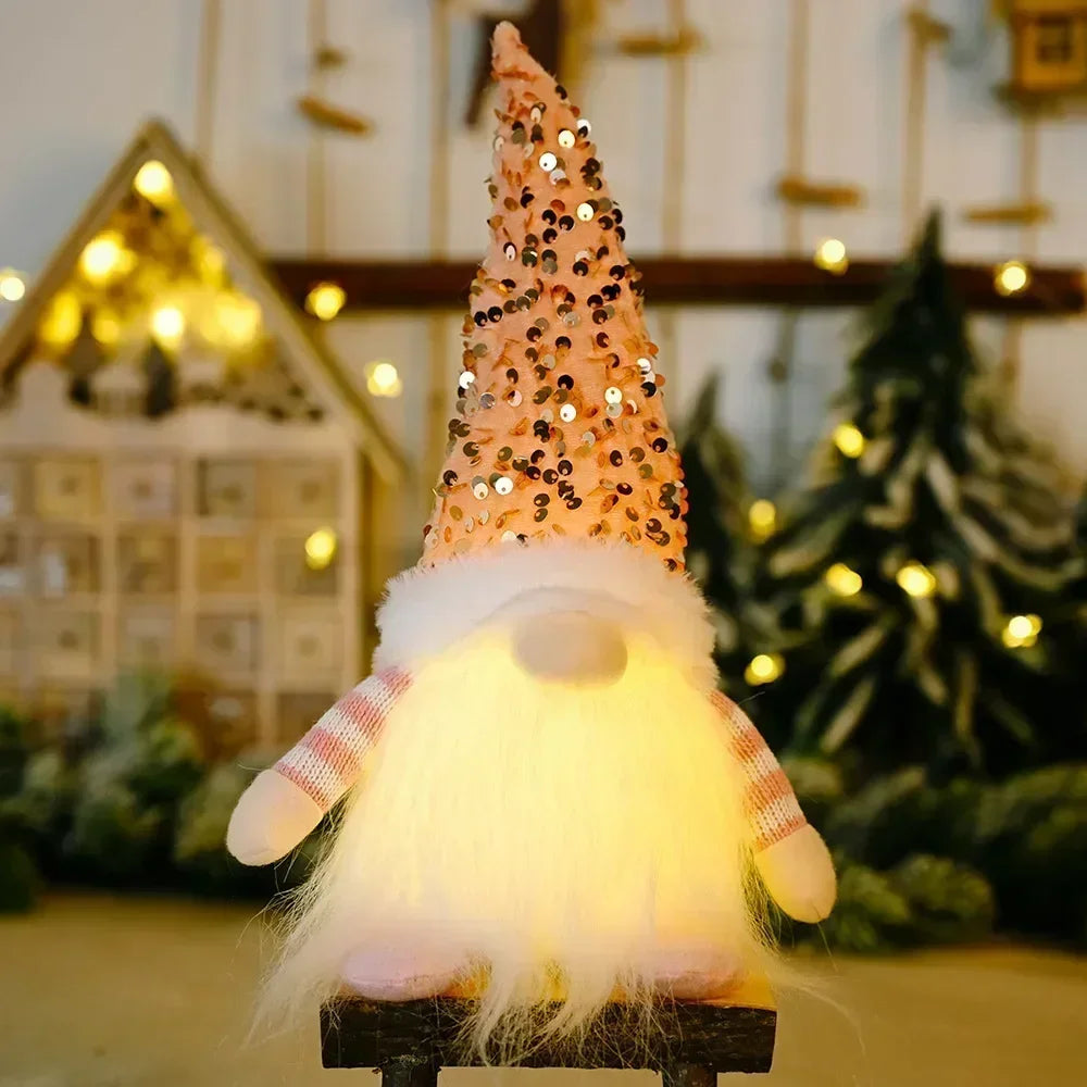 Jule nisse dekoration | LED natlys | Varm glød ferie ornament
