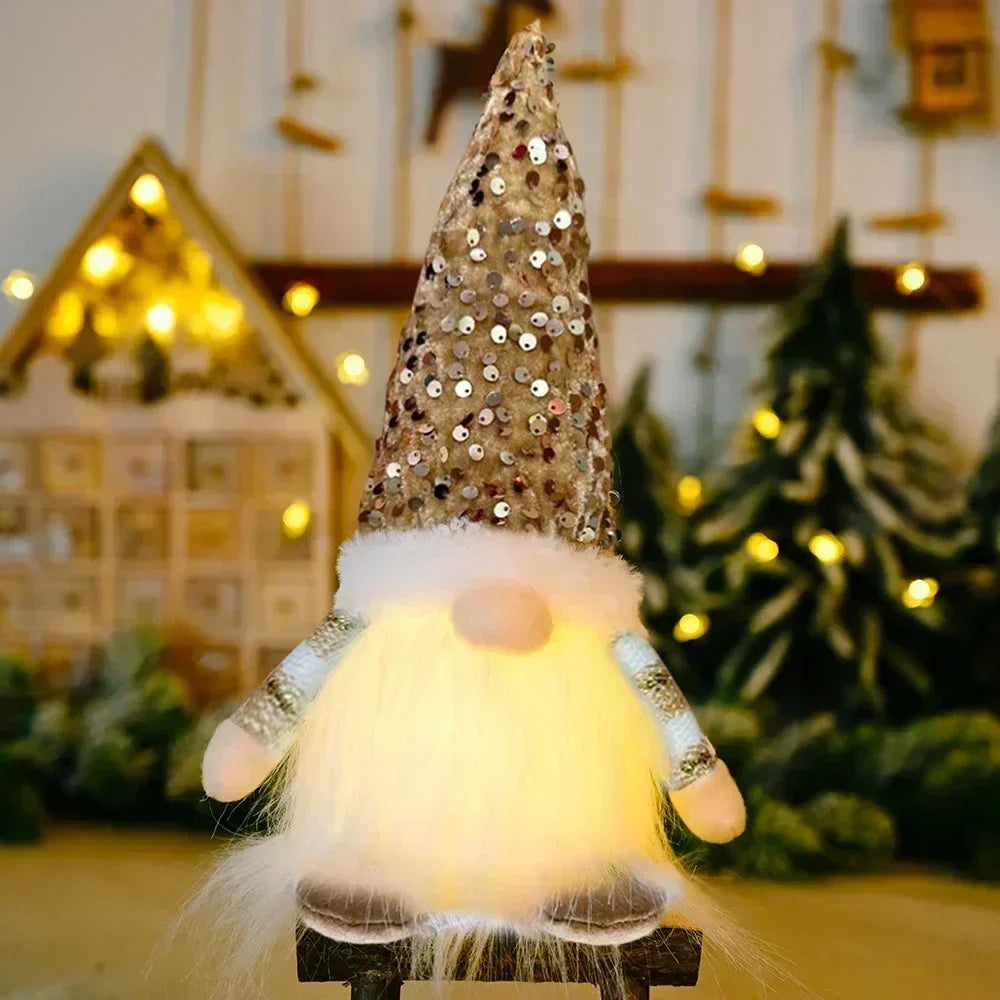 Jule nisse dekoration | LED natlys | Varm glød ferie ornament
