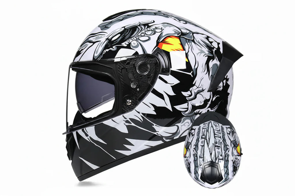 LVS-701 Vintervarme Full Face Hjelm Med Dobbelt Visir System