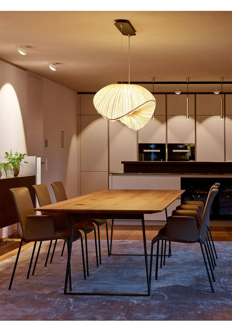 Aurelia Hvid Pendel Lampe Med Stof Kranse