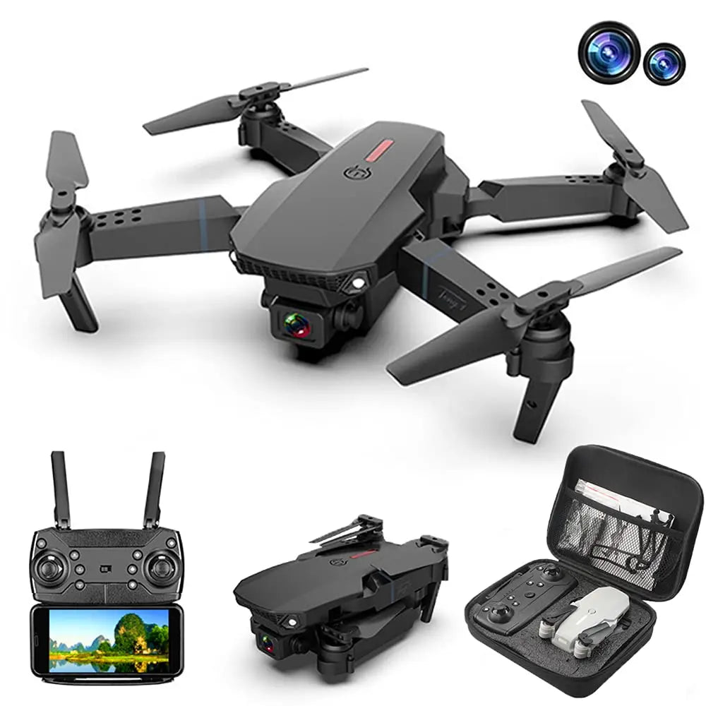 E88 Pro Drone 4k HD Dobbelt Kamera RC VR 3D Lang Batterilevetid Flyvebane FPV Mini Drone