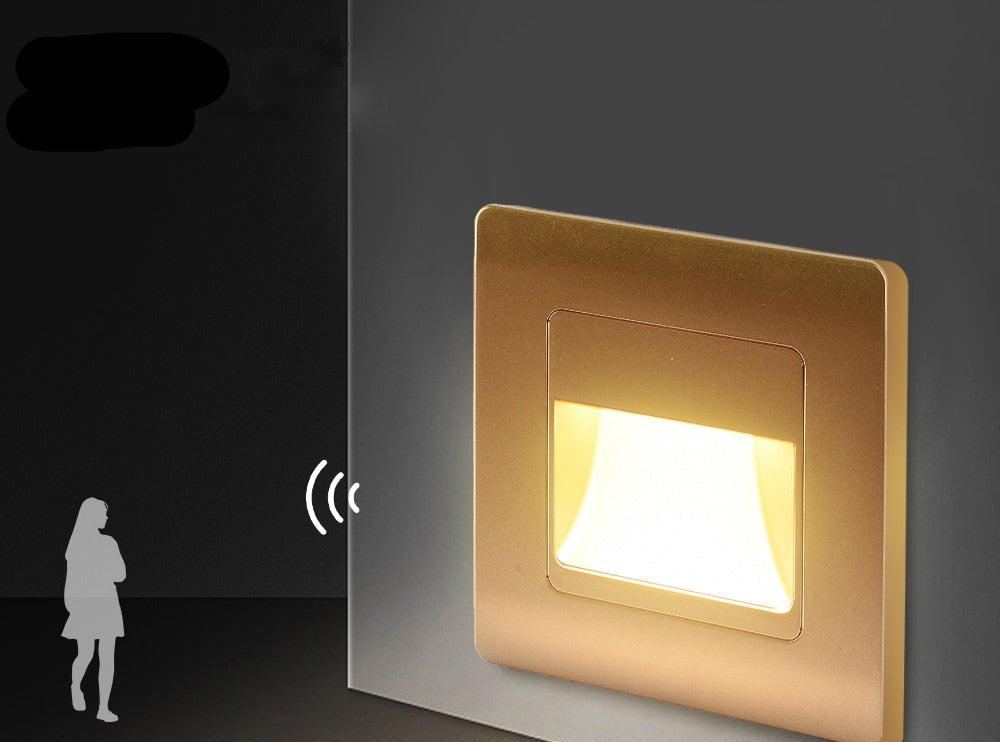 AstraLite PIR Sensor Trappe Lys med Fire Farvemuligheder