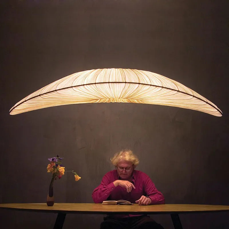 Aurelia Hvid Pendel Lampe Med Stof Kranse