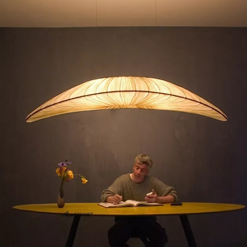 Aurelia Hvid Pendel Lampe Med Stof Kranse