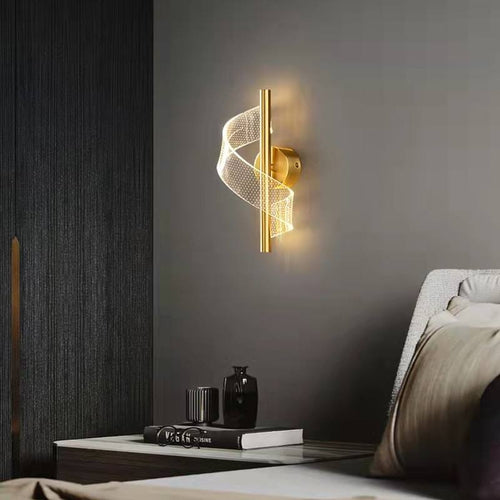 Moderne LED Væglampe med Bølget Design og Justerbare Lysfarver