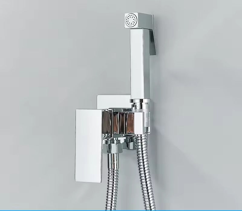Mat sort bidet brusearmatur i massiv messing, hygiejnebruser, varmt-koldt blandingsventil, toiletarmatur til muslimsk brug