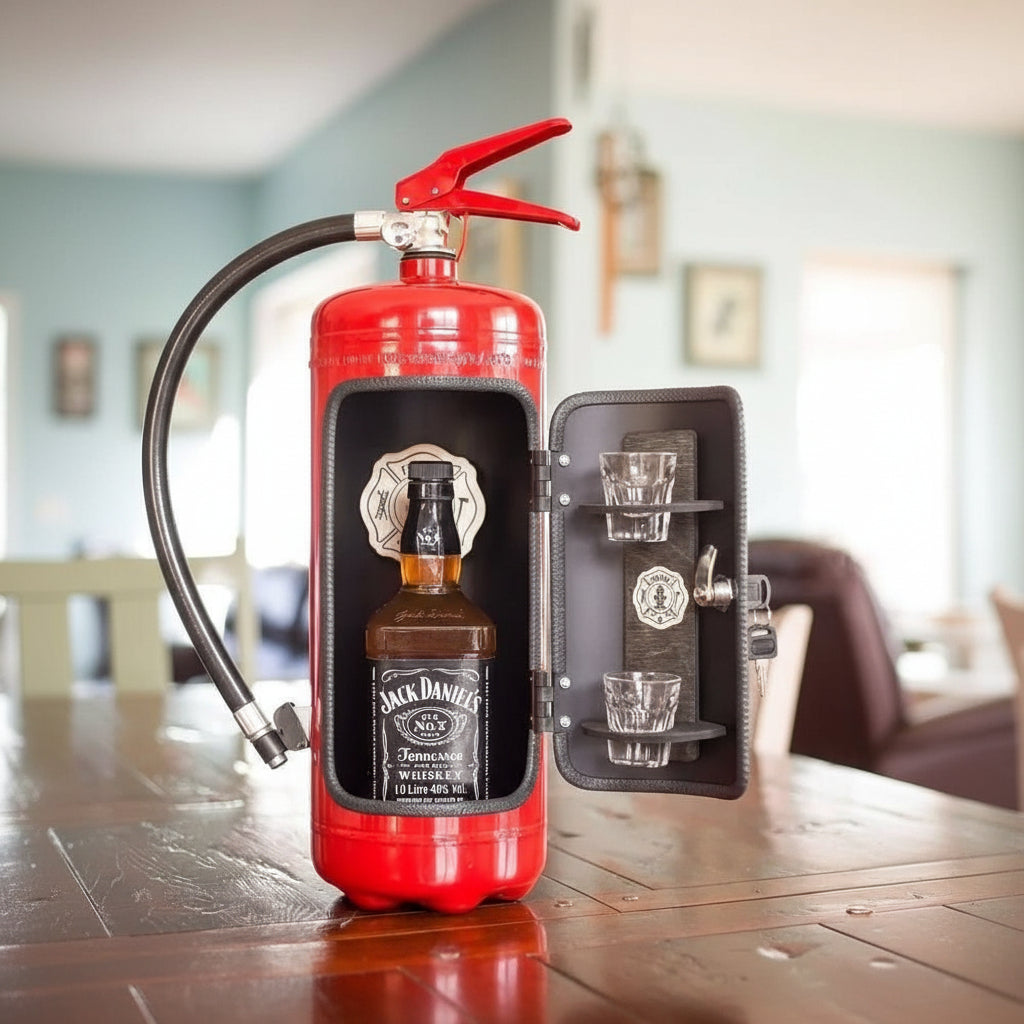 Skjult FireBar – Skjult Mini-Bar i Brandslukker-Design til Stilfuld Opbevaring af Drikkevarer