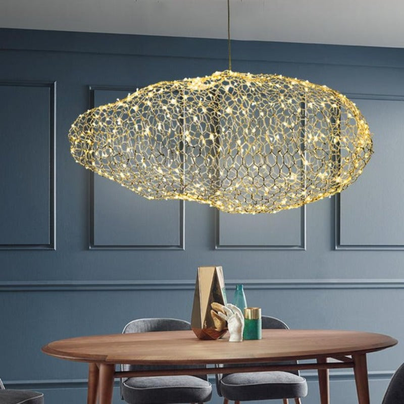 Håndlavet Jern Sky Lampe Med Stjerne LED Dots Til Art Deco Interiører