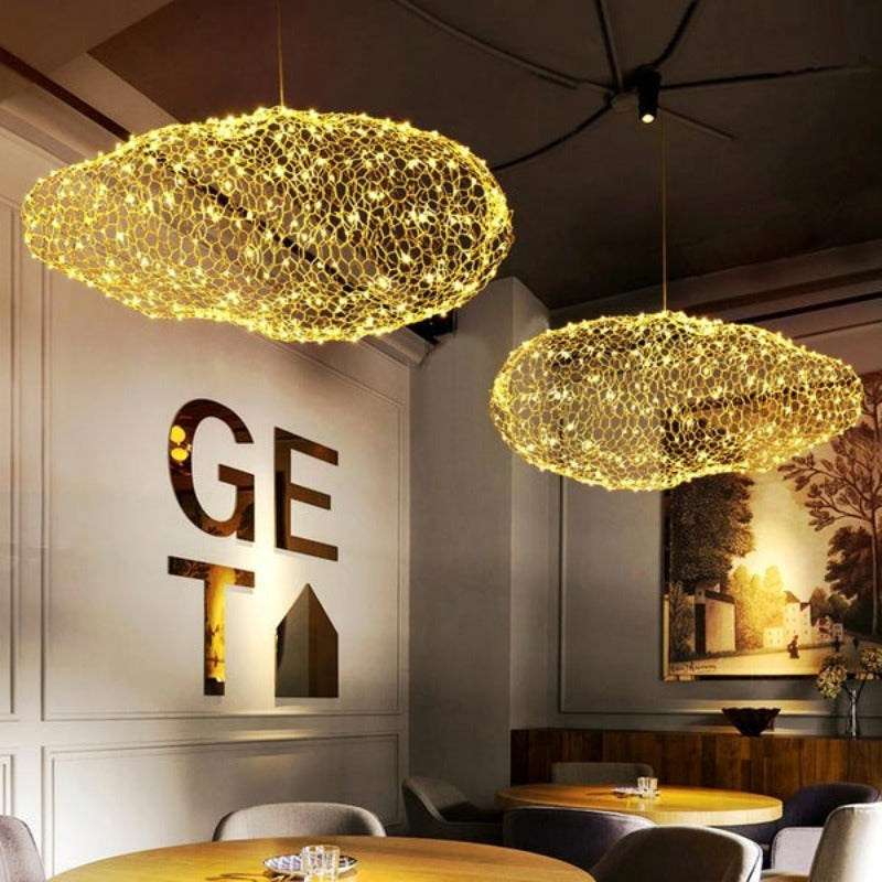 Håndlavet Jern Sky Lampe Med Stjerne LED Pletter Til Art Deco Interiører