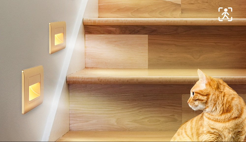 AstraLite PIR Sensor Trappe Lys Fire Farvemuligheder